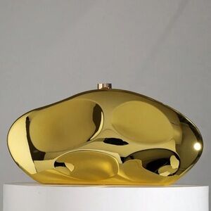 🆕 Gold Metallic Clutch Handbag